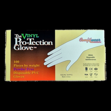Comfitwear Disposable Gloves, Vinyl, S, 10 PK VA-PF-SM-10PK